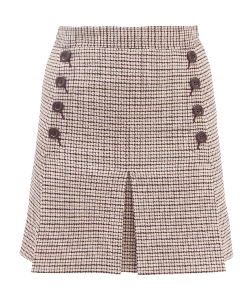 See-By-Chloé-Check-high-rise-twill-mini-skirt